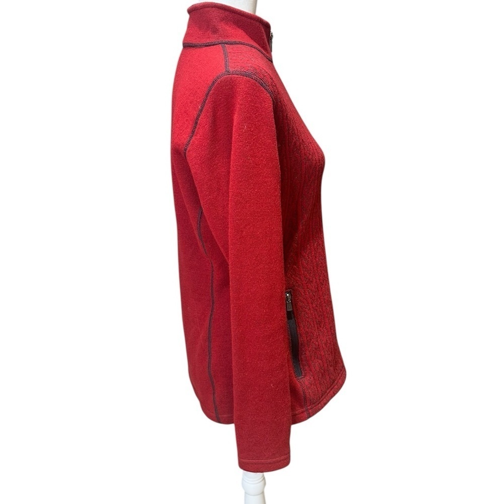 Women's Red Patterned Ski Jacket - Picture 5 of 7